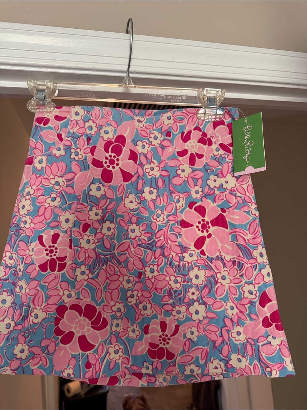 Lilly Pulitzer Pink & Blue Floral A-Line Mini Skirt